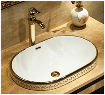 Cannes Oval Bathroom Sink With Overflow